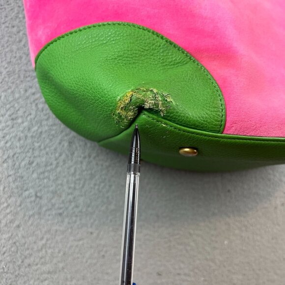 Vintage Y2K Rare Juicy Couture Pink and Green Tote Bag Purse - Picture 6 of 15